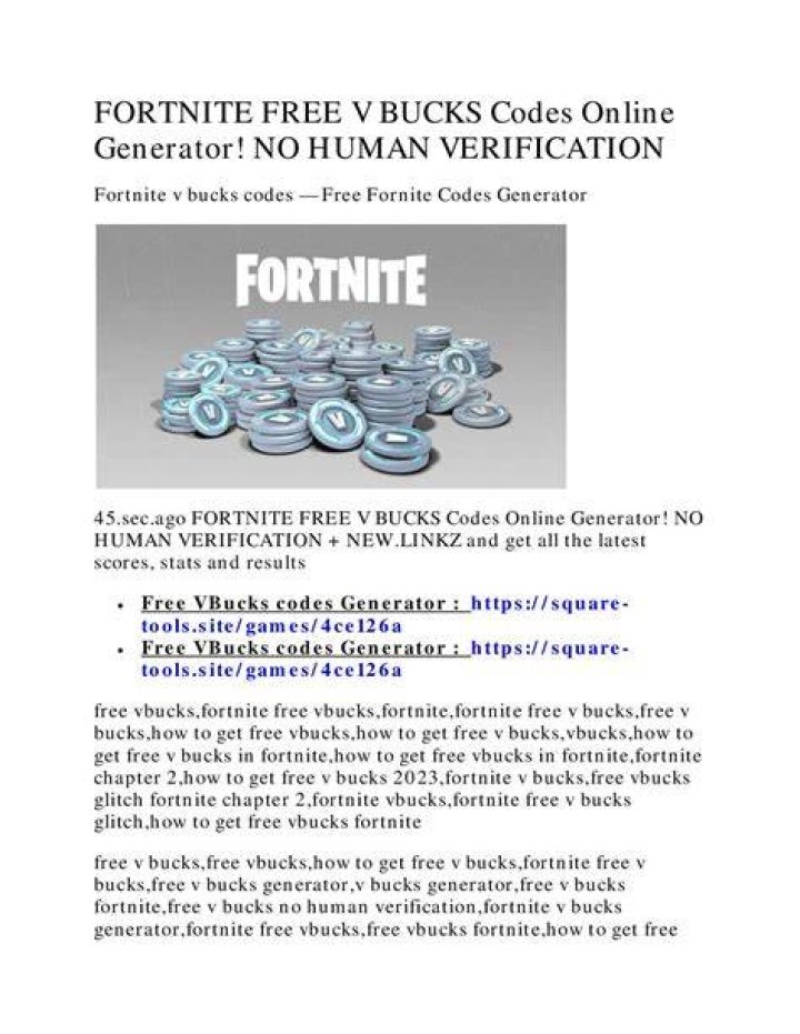 ~1~【~~New V Bucks‘ Free Fortnite V Bucks Generator 2024 No Human Verification New Update at { RSeHj}