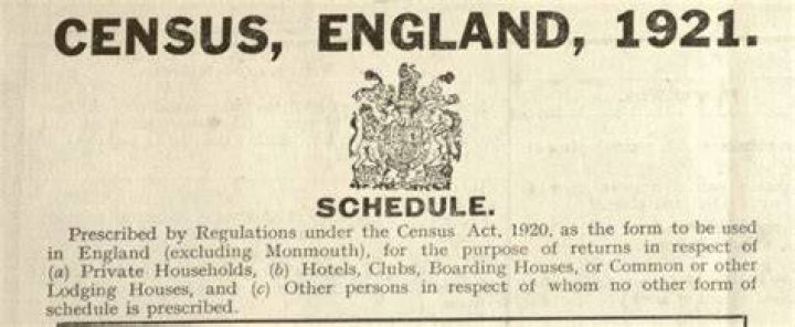 1921 Census for England and Wales published today