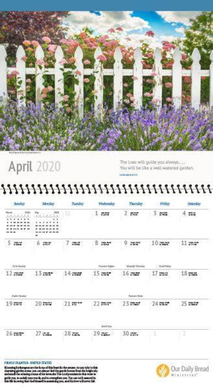 2020 Our Daily Bread Wall Calendar