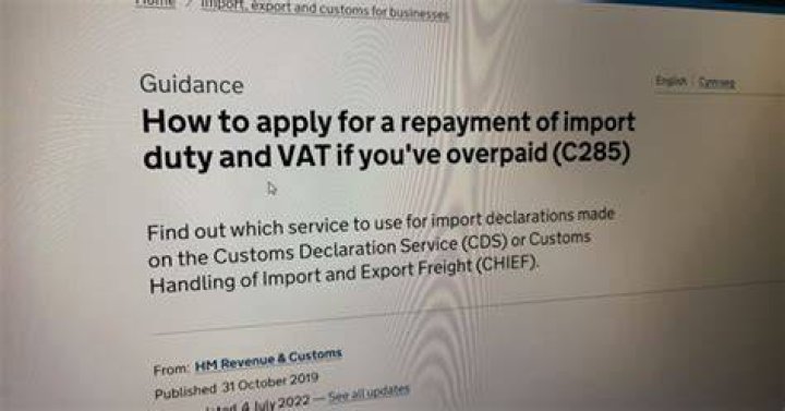 Apply for repayment or remission of import duties (C285)