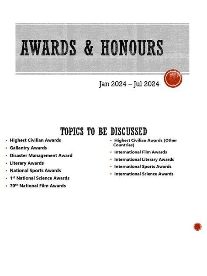 Awards and Honors / Overview