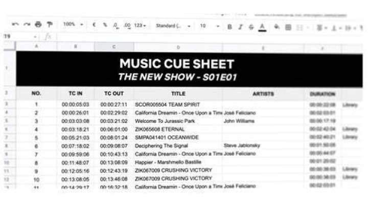 cue sheet