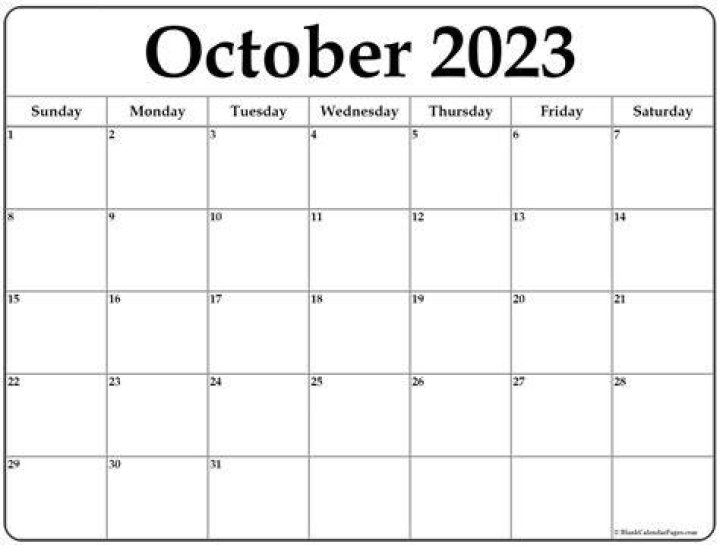 Download Free Printable October 2023 Calendar Template