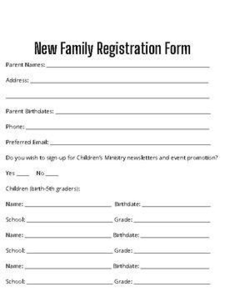 Family Registration Form