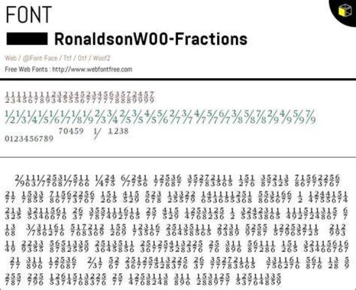 Fractions - fonts