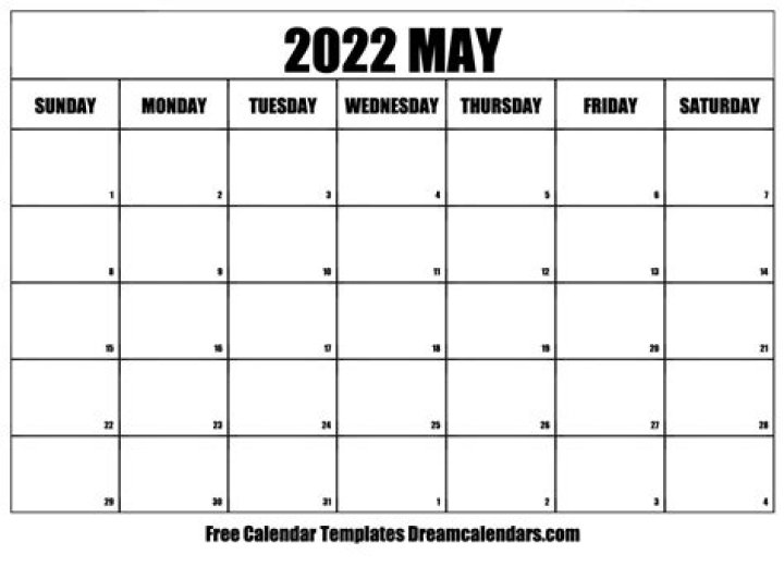 Free 2022 Calendar Templates