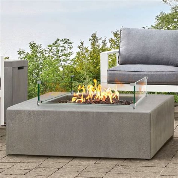 glass fire pit table | fire pit