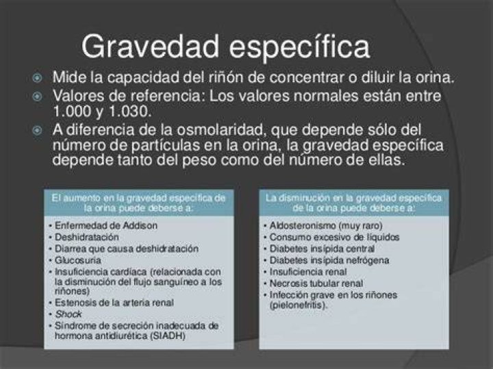 Gravedad específica de la orina