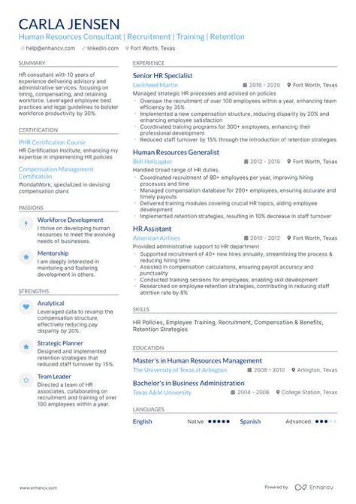 human resources consultant resume - HR Consulting