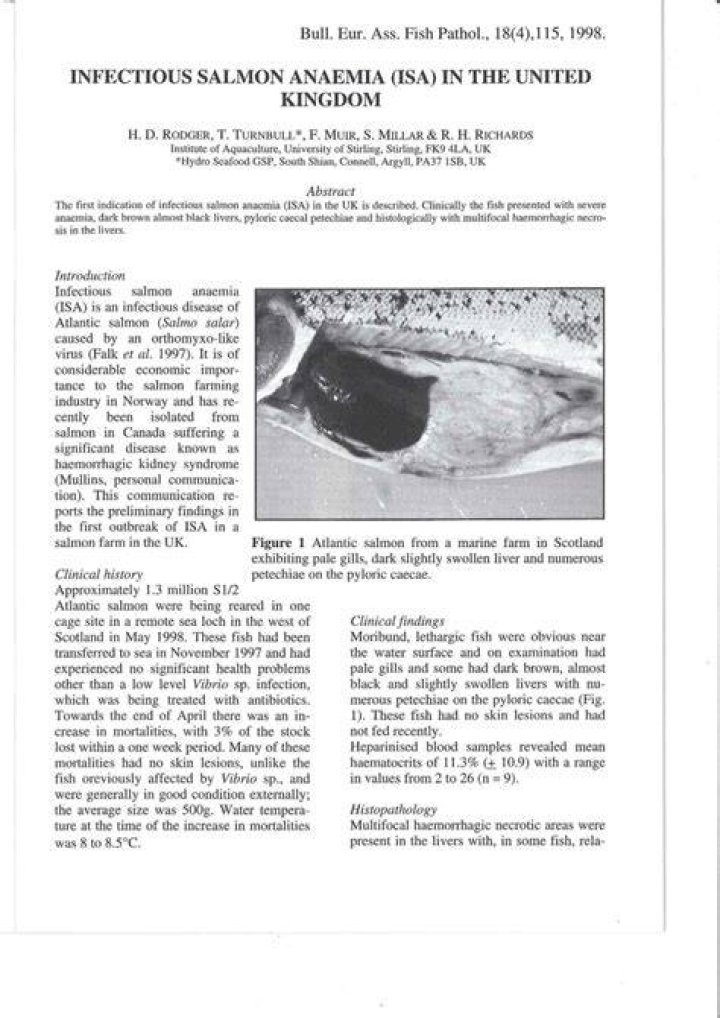 Infectious salmon anaemia (ISA) - GOV.UK