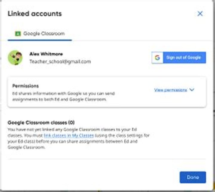 Link Ed Classes with Google Classroom