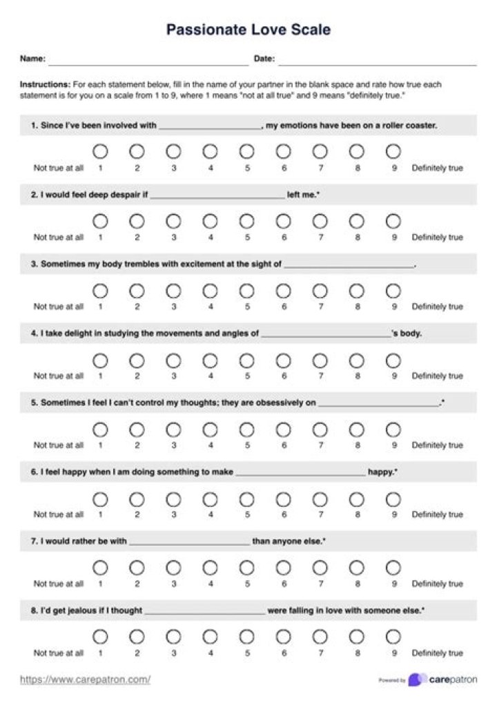 LOVE (Psychology)---The Romantic Love Test---180 questions---by James Leonard Park