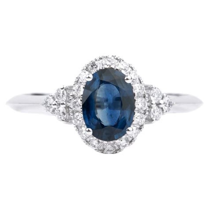 Madison Marquis Mystery Sapphire Halo Ring by Pratiksha Jewelry Online Irvine CA.