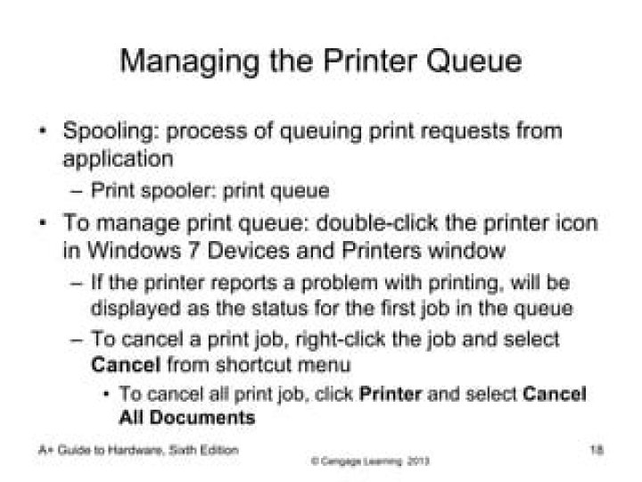 Managing the printer queue