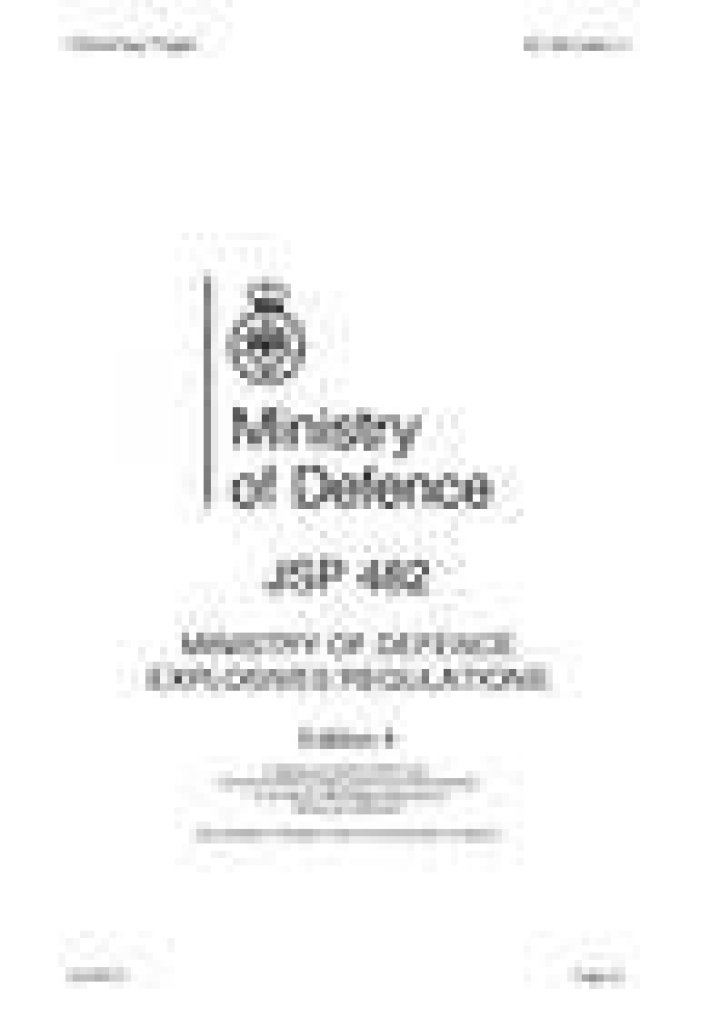 MOD explosives regulations (JSP 482)