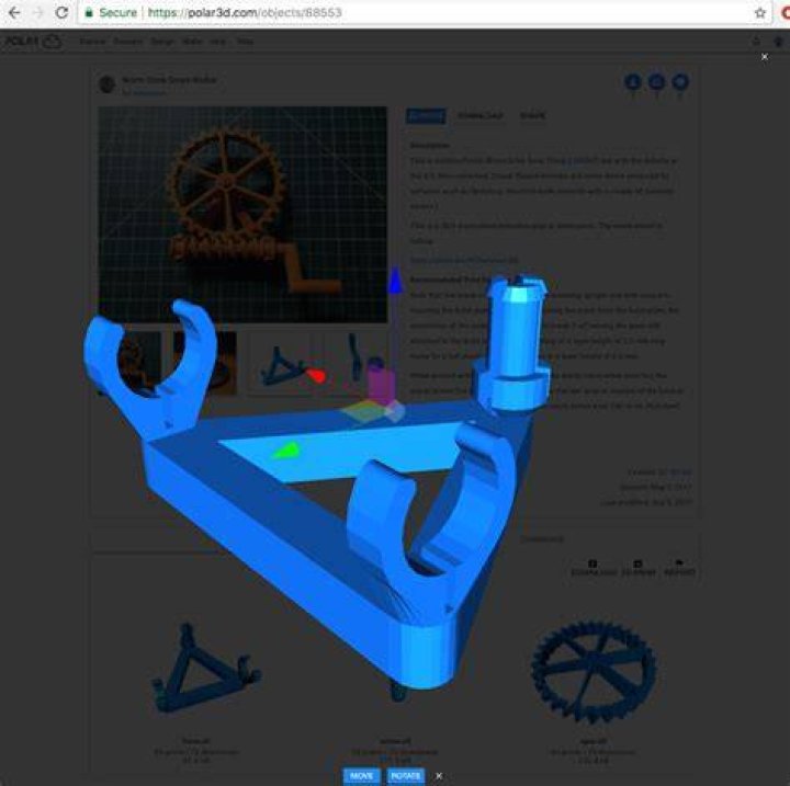 Object detail screen: 3D visualization overlay