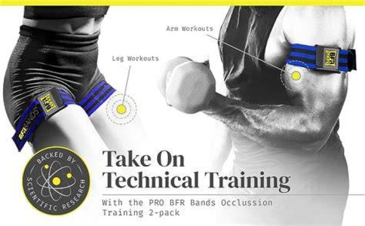 occlusion training bands by bfr bands pro slim model, 2 pack, blood flow bands -