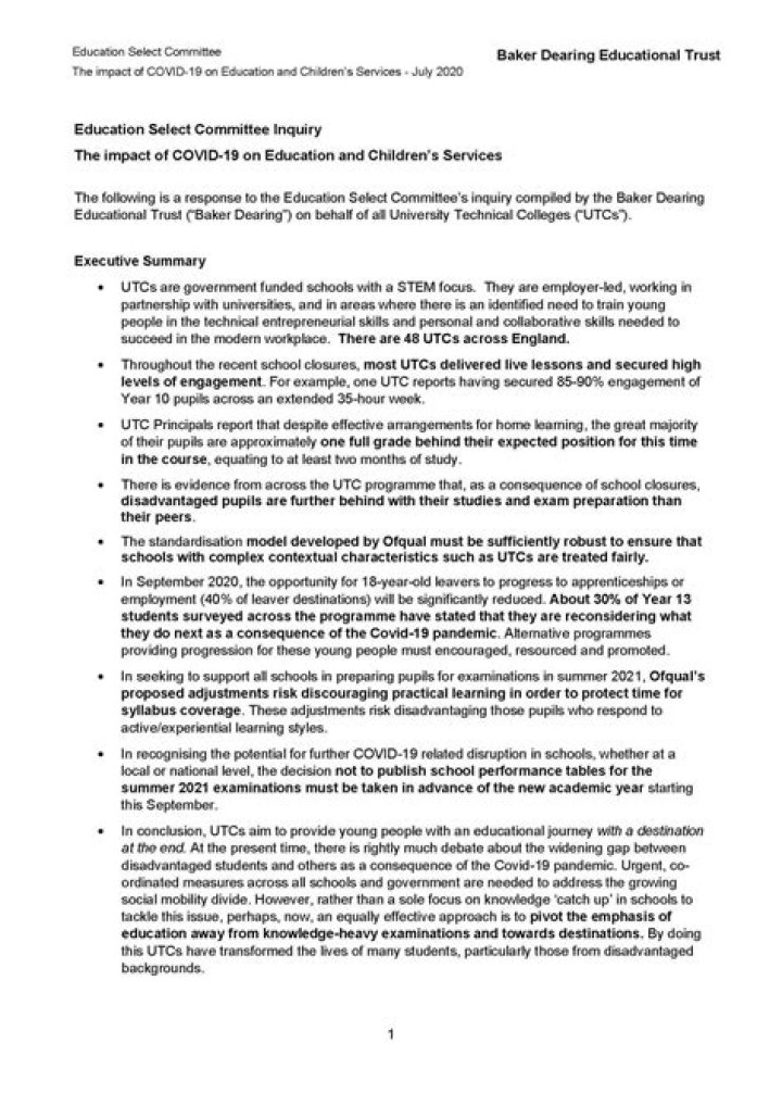 Ofsted's response to the Education Select Committee