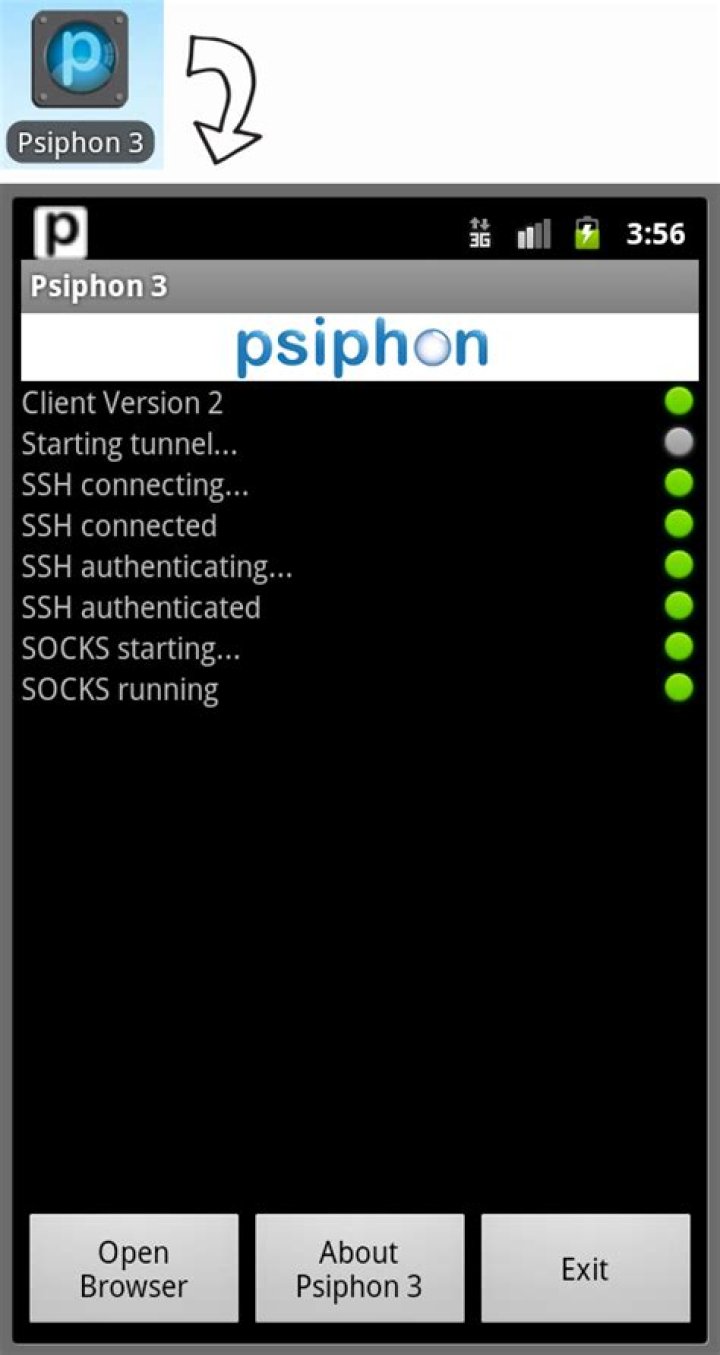 Página de descarga de Psiphon 3