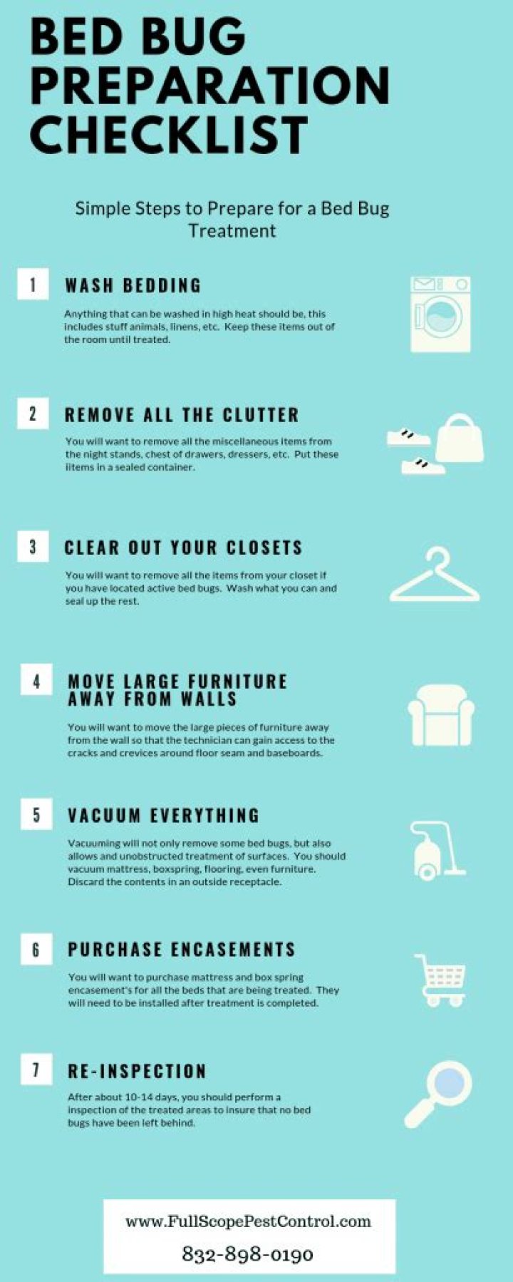 Prep Sheet for Superior Bed Bug Service