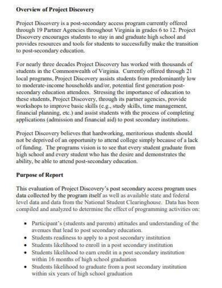 Project Discovery / Overview