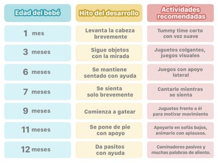 Registro de los hitos del desarrollo a los 4 meses de edad