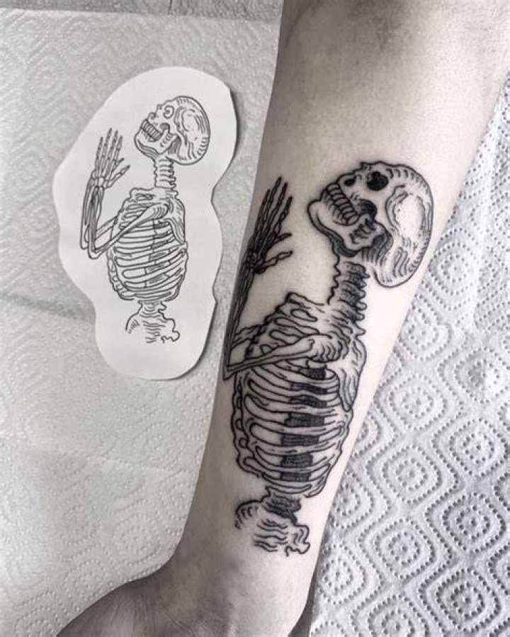 Ruby Da Cherry Skeleton Tattoo