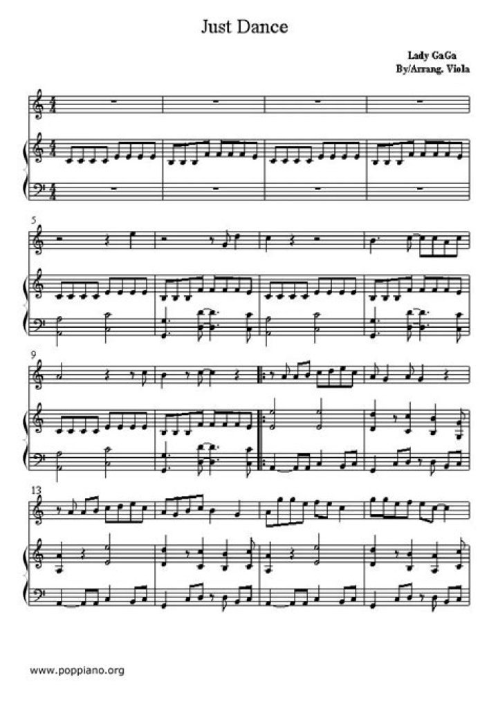 sheet music lady gaga
