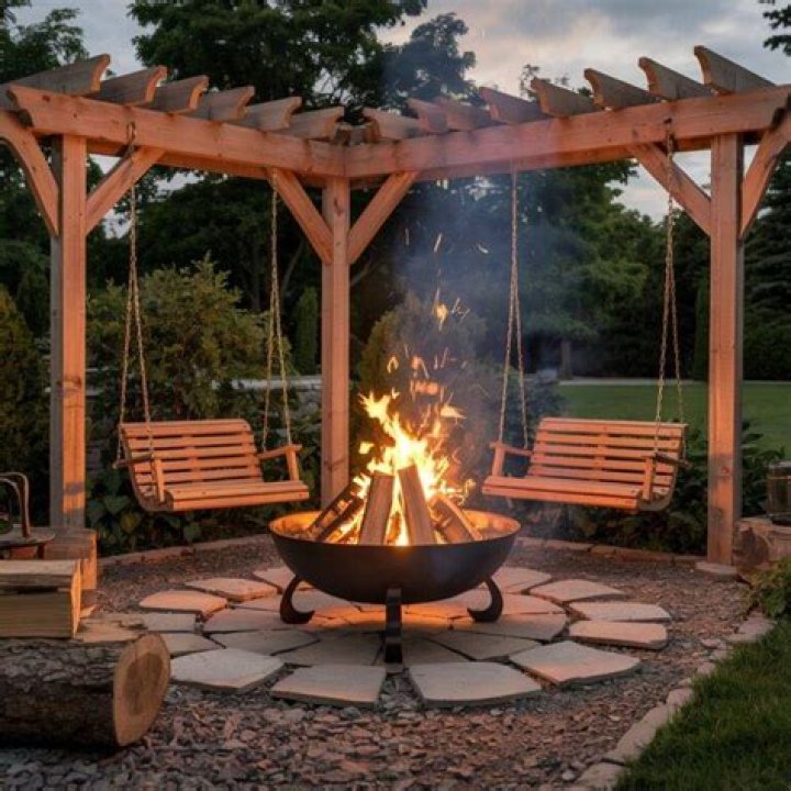 swing around fire pit | fire pit