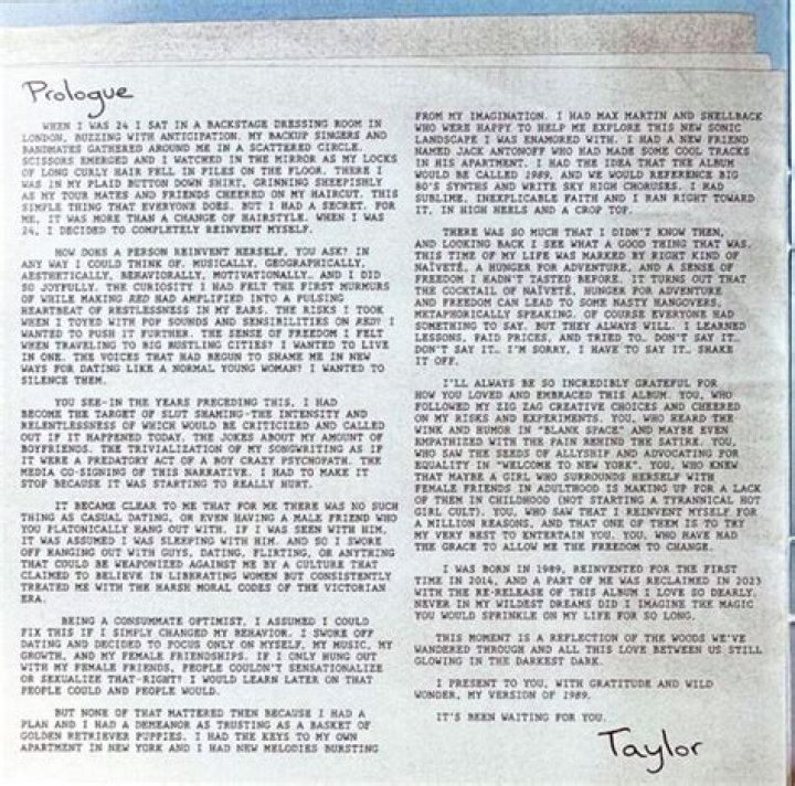 Taylor Swift Prologue 1989 Leak Exclusive Details