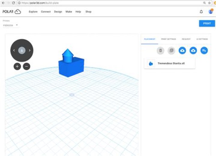 Tinkercad objects saved to the Polar Cloud