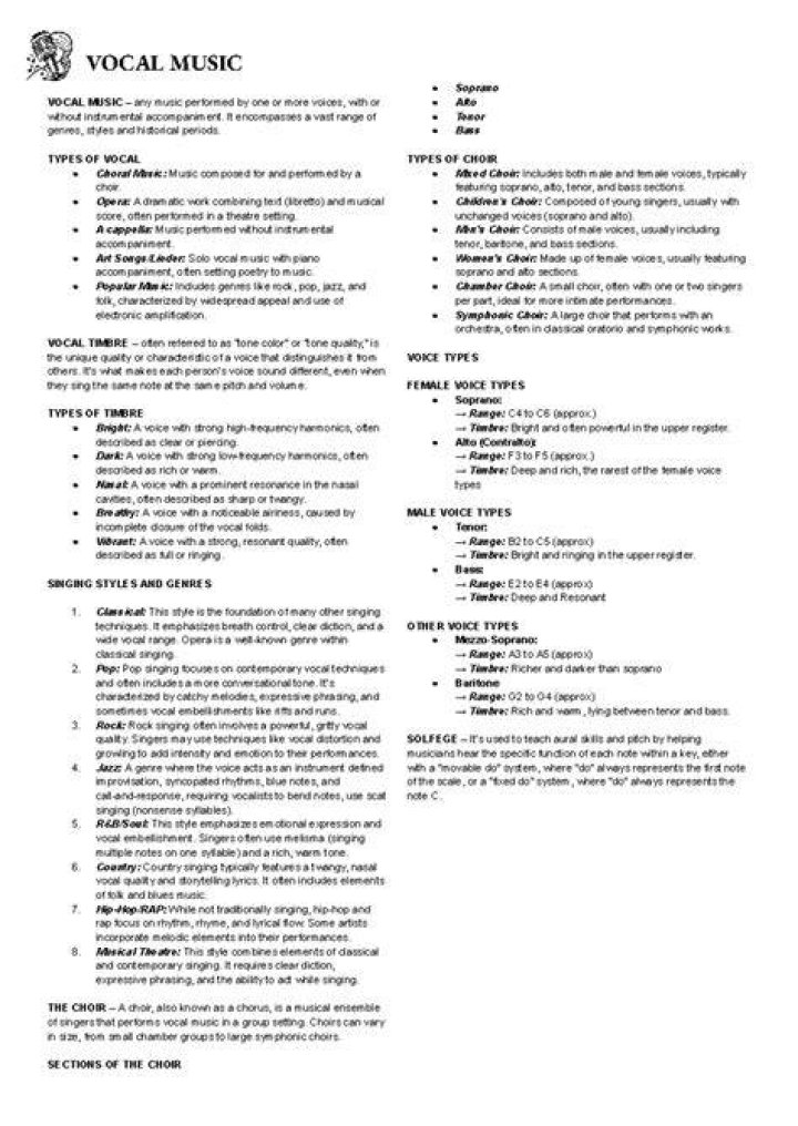 Vocal Music / Overview